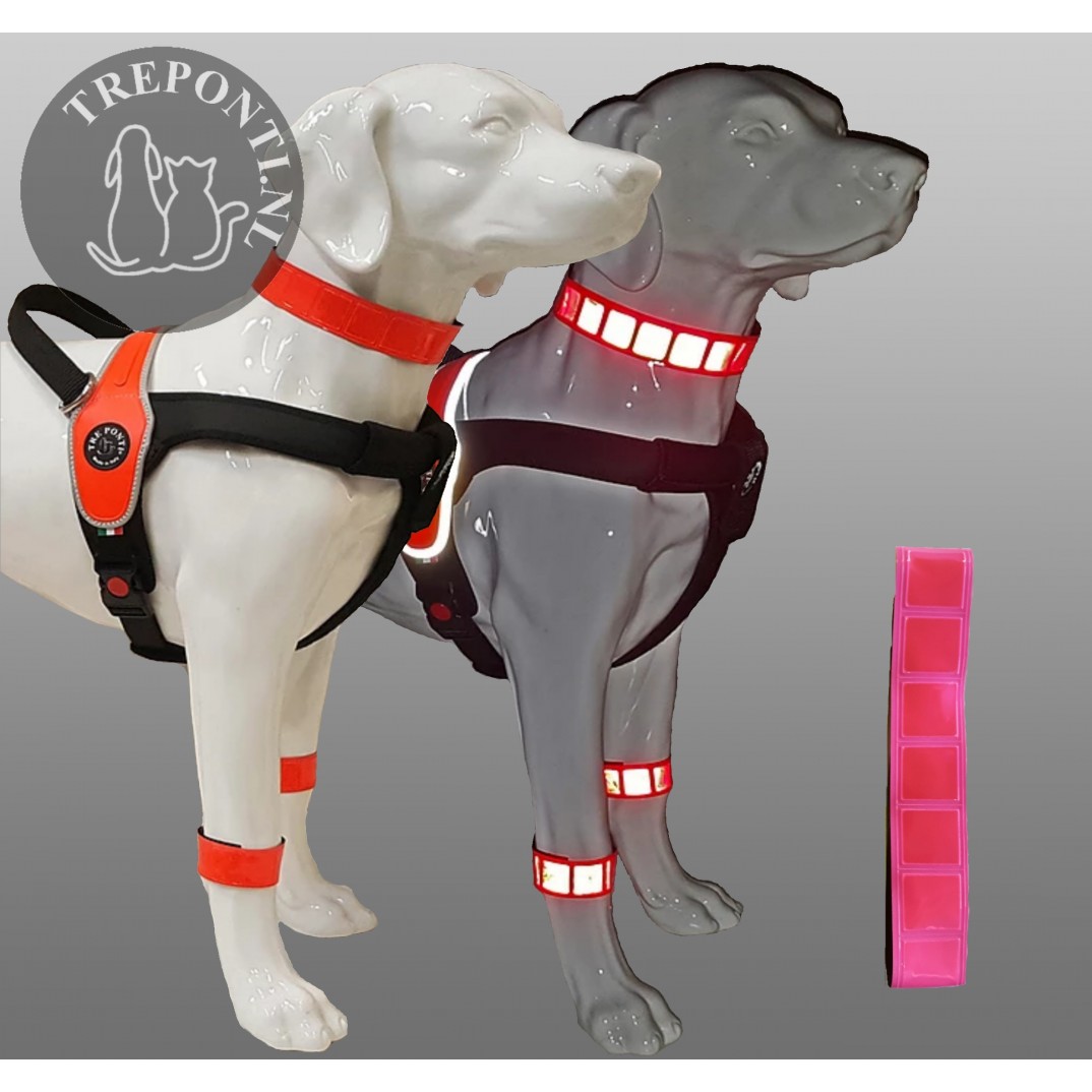 Tre ponti high visibility reflective banden set roze