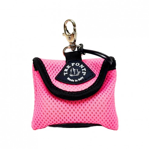 Tre Ponti poepzakjes houder mesh - neon roze Tre Ponti poepzakjes houder mesh - neon roze
